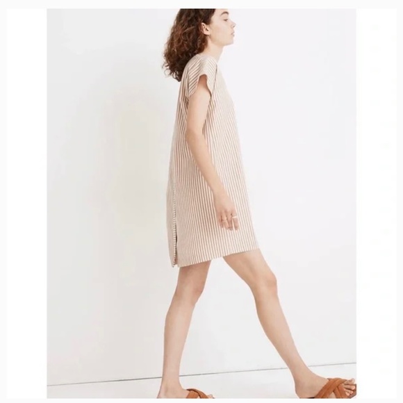 Madewell Button-Back Easy Dress in Stripe - Picture 2 of 3
